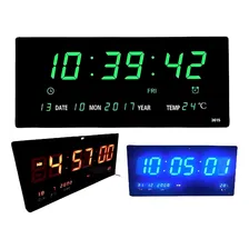 Relogio Digital Led Escritorio Igreja Academia Hospital 46cm Estrutura Rel贸gio Led Digital Vermelho Verde Azul Fundo Rel贸gio Led Digital Fundo Preto Foto mini 1