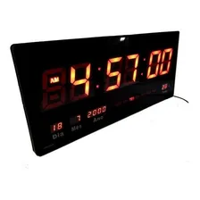 Relogio Digital Led Escritorio Igreja Academia Hospital 46cm Estrutura Rel贸gio Led Digital Vermelho Verde Azul Fundo Rel贸gio Led Digital Fundo Preto Foto mini 4