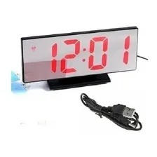 Relógio Digital Led Tela Espelhada C/ Alarme Temperatura Foto mini 4