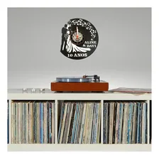 Relógio Disco De Vinil Casamento Personalizado Presente Estrutura Preto Foto mini  2