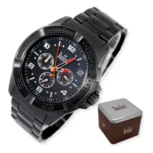 Rel贸gio Dumont Masculino Crono Preto Du6p29aci/4p Foto mini 1