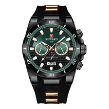 Relógio Esportivo Masculino Reward Big Dial 83008 Cor Do Bisel Preto/verde Foto mini  2