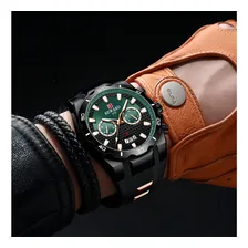 Relógio Esportivo Masculino Reward Big Dial 83008 Cor Do Bisel Preto/verde Foto mini 4