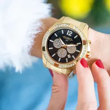 Relógio Euro Feminino Delux Dourado Foto mini  2