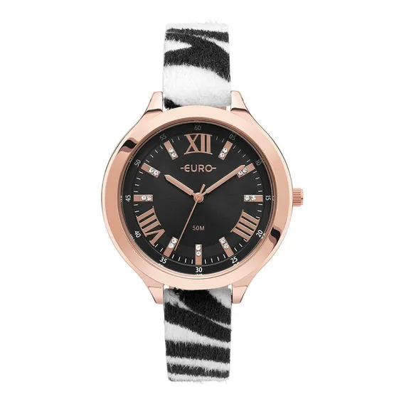 Relógio Euro Feminino Match Rosé - Envio Imediato Foto 1