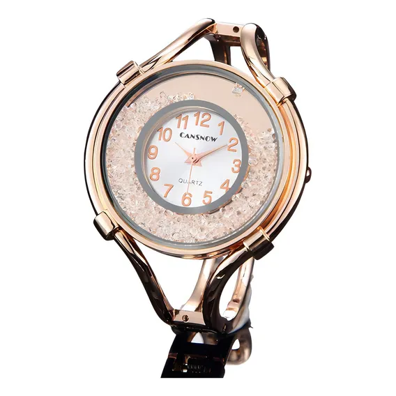 Rel贸gio Feminino Bracelete Luxo Cobre Brilhante Foto 1