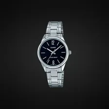 Rel贸gio Feminino Casio Pequeno Prata Com Fundo Preto Ltp-v005d-1budf Foto mini 4