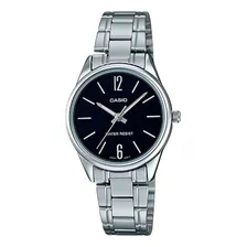 Rel贸gio Feminino Casio Pequeno Prata Com Fundo Preto Ltp-v005d-1budf Foto mini 1