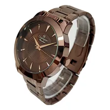 Relogio Feminino Champion Chocolate Com Pedra Strass Foto mini 4