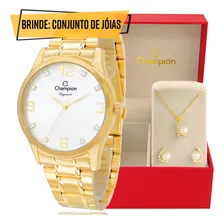 Relógio Feminino Champion Dourado Azul Com Pulseira Berloque Foto mini  3