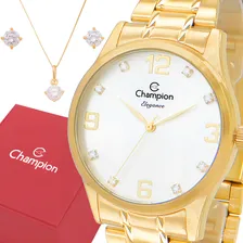 Relógio Feminino Champion Dourado Azul Com Pulseira Berloque Foto  mini 1