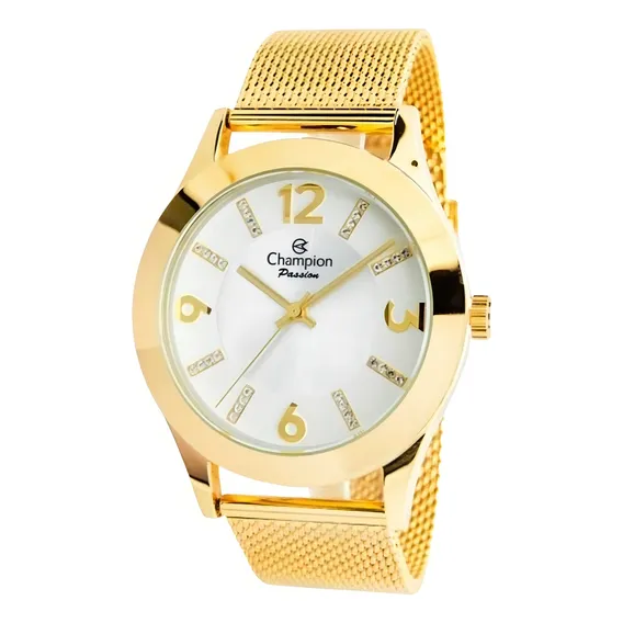 Rel贸gio Feminino Dourado Champion Bonito Relogio Foto 1