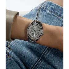 Rel贸gio feminino Guess Venus, resistente 脿 谩gua, rel贸gio dourado, pulseira prateada Foto mini 4