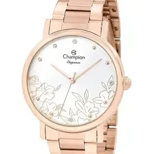 Relogio Feminino Rose Gold Champion Com Flor Cn25887z Foto mini 1
