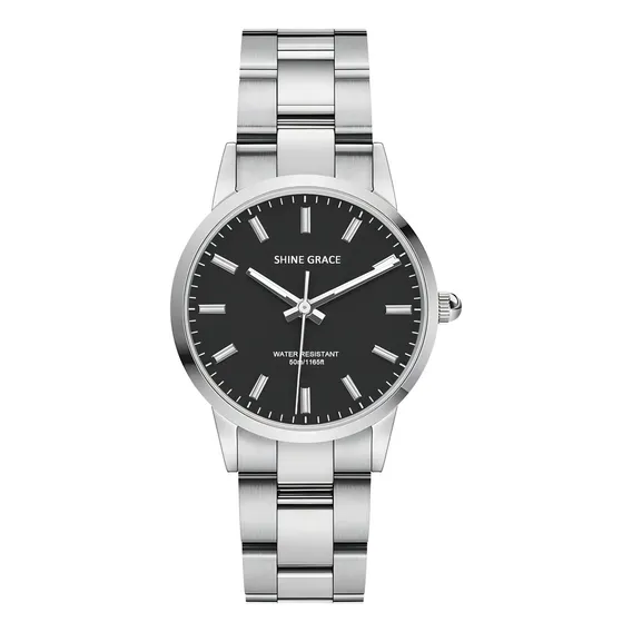 Rel贸gio feminino Shine Grace Rel贸gio feminino prateado Foto 1