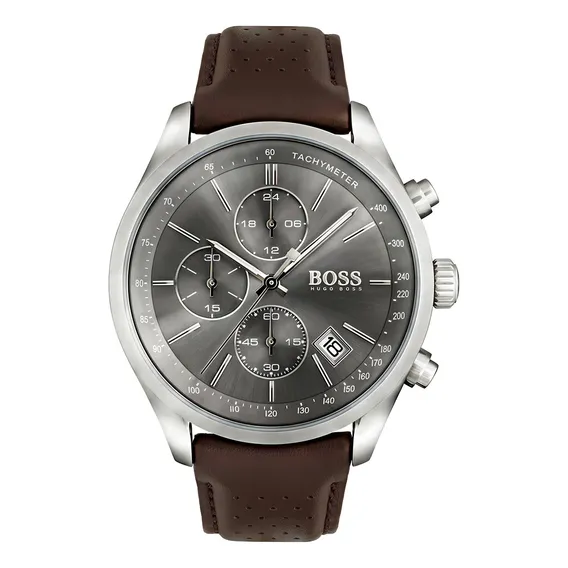 Rel贸gio Hugo Boss Masculino 1513476 Couro Marrom Foto 1