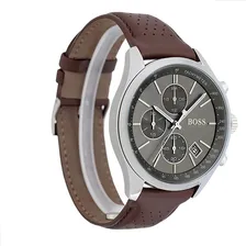 Rel贸gio Hugo Boss Masculino 1513476 Couro Marrom Foto mini 3