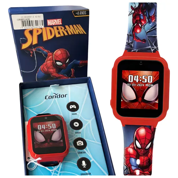 Relógio Infantil Menino Condor Homem Aranha Digital Smart Foto 1