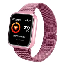 Relógio Inteligente Smartwatch T80 Rose/preto 2 Pulseiras Foto  mini 1