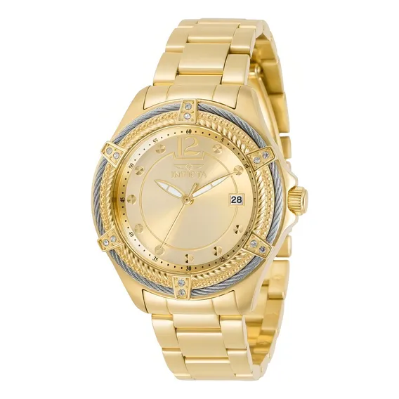 Relógio Invicta Bolt 30880 Original Banhado Ouro Feminino Foto 1