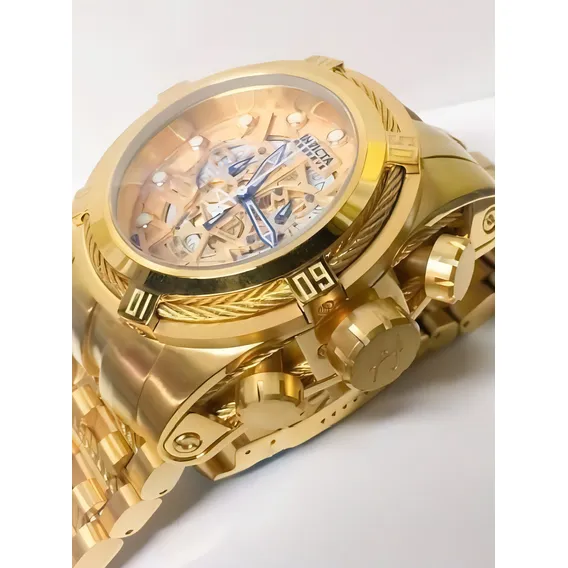 Relógio Invicta Bolt Zeus 12763 Dourado Skeleton 53mm Foto 1