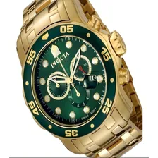 Rel贸gio Invicta Pro Diver Plaque Ouro Fundo Verde 21925 0075 Cor Da Correia Dourado Foto mini 4