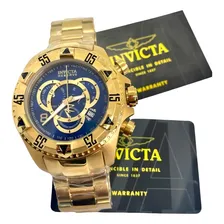 Rel贸gio Invicta Reserve Excursion 6469 Dourado Azul 18k + Foto mini 4