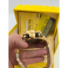 Relógio Invicta Reserve Venon Banhado A Ouro 18k Fundo Preto Foto mini  2