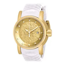 Relógio Invicta Yakuza Automatico Original Puls Branca 19546 Cor da correia Branco Cor do bisel Dourado Cor do fundo Dourado Foto  mini 1