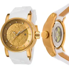 Relógio Invicta Yakuza Automatico Original Puls Branca 19546 Cor da correia Branco Cor do bisel Dourado Cor do fundo Dourado Foto mini  2