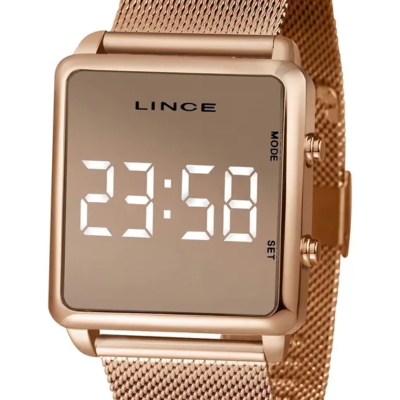 Rel贸gio Lince Feminino Digital Rose Espelhado Mdr4619l Bxrx Foto 1