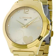 Relogio Lince Feminino Lrg4560l Kv16 Dourado Coraçao Cor do fundo Champanhe Foto  mini 1