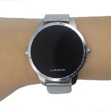 Relogio Lince Masculino Digital Mdm4586l Pxsx Aço Prata Fundo Preto Foto mini  2