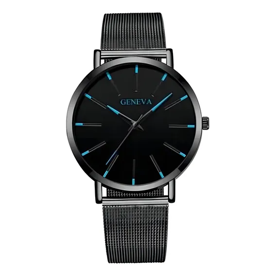 Relógio Luxo Geneva Geneva Inox Black Preto Foto 1