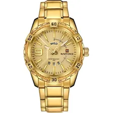 Relogio Luxo Naviforce 9117 Pronta Original Cor Da Correia Dourado Foto mini 1