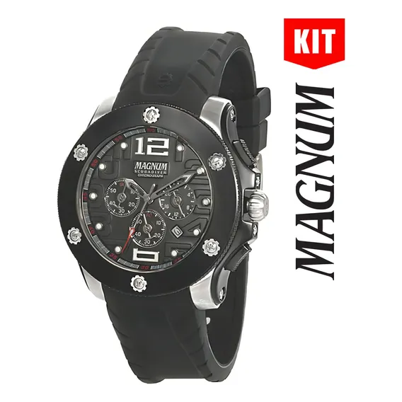 Rel贸gio Magnum Kit Scubadiver Masculino Ma30856c Foto 1