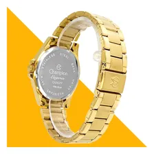 Rel贸gio Masculino Champion Dourado Anal贸gico Luxo Com Corrente Top Fundo Preto Foto mini 4