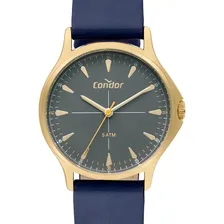 Relogio Masculino Condor Azul Pulseira Couro Foto mini  3