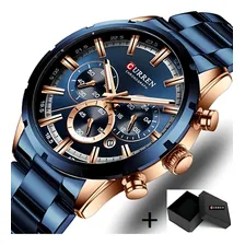 Relogio Masculino Curren Top Esportivo Original Azul Foto mini 2