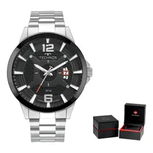 Rel贸gio Masculino Grande Militar Prata Technos A Prova D谩gua Foto mini 1