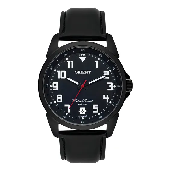 Relogio Masculino Orient Preto Pulseira Couro Mpsc1009 P2px Foto 1