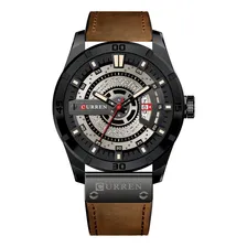 Rel贸gio Masculino Original Curren Pulseira Couro Cron贸grafo Foto mini 1