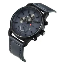 Relógio Masculino Original Curren Pulseira De Couro Aço Inox Foto  mini 1