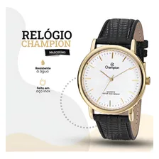 Relógio Masculino Pulseira De Couro Prova D'água Champion Foto mini  2