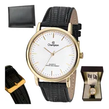 Relógio Masculino Pulseira De Couro Prova D'água Champion Foto  mini 1