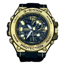 Relogio Masculino Shock Esportivo Prova DÃ gua Dourado Foto mini 2
