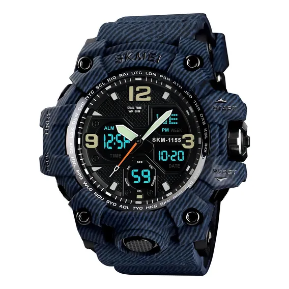 Rel贸gio Masculino Skmei 1155 Esportivo Prova D'谩gua Foto 1