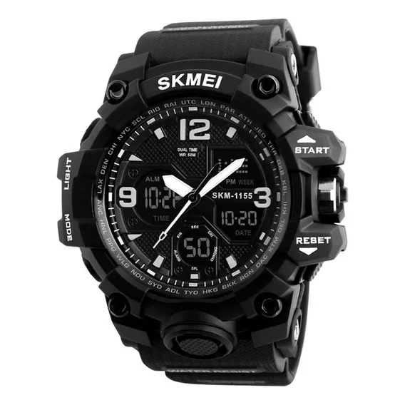 Relógio Masculino Skmei Anadigi 1155 Preto Foto 1