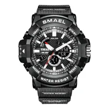 Relógio Masculino Smael Anadigi 8036 Preto E Branco Foto  mini 1