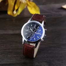 Rel贸gio Masculino Social Couro Alfa Geneva + Pulseira Metal Foto mini 2